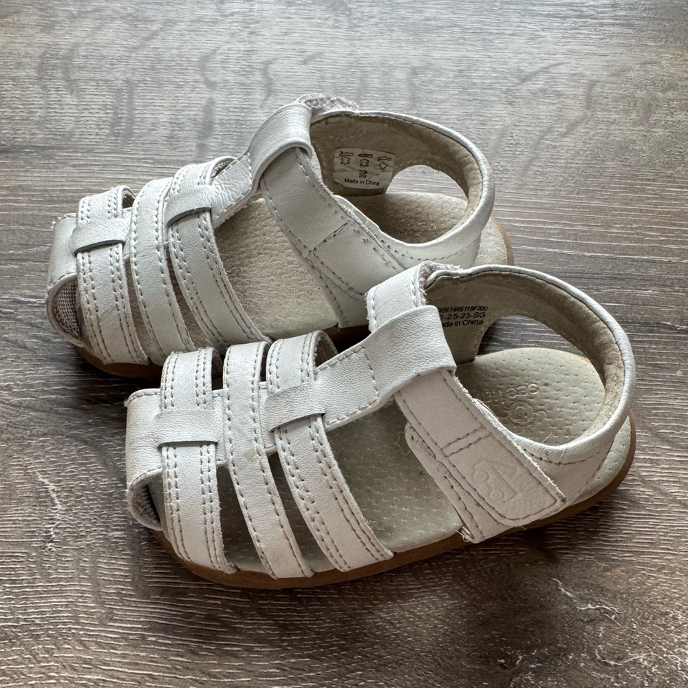 See Kai Run Girls White First Walker Sandals